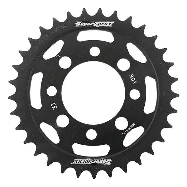 Supersprox Black Steel Sprocket 33T for Kawasaki KLX 110 02-17, TTR 110 E 18 RFE-801-33-BLK